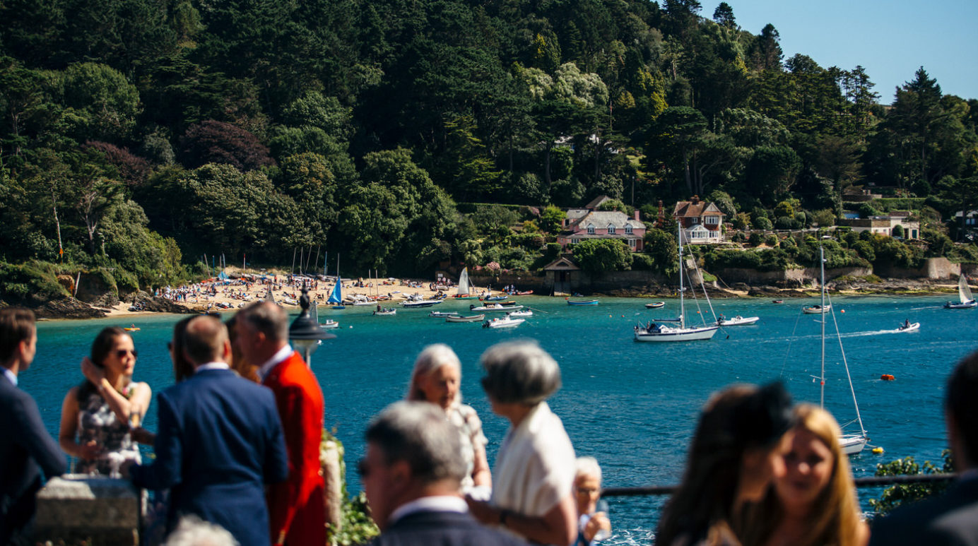 Wedding guests outside Cliff House