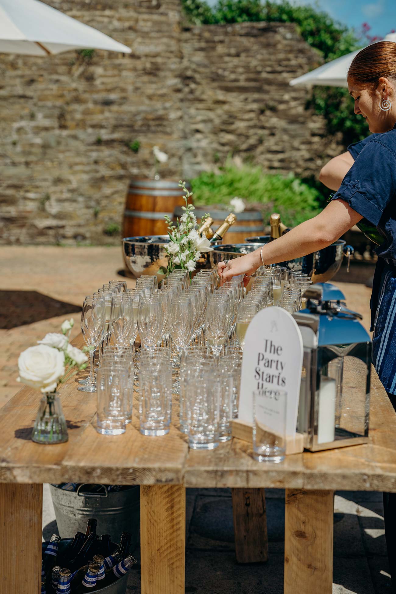 Drinks bar set up on the Cliff House terrace