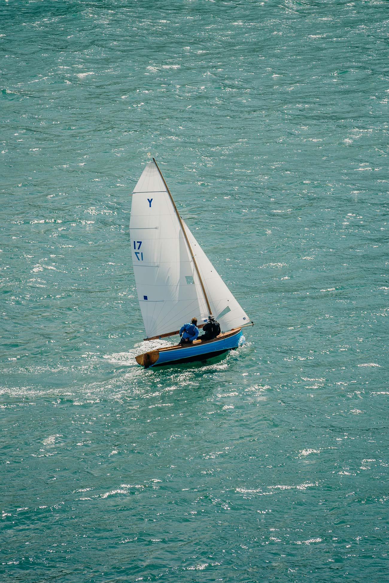 Sailing dinghy on Salcombe Estuary