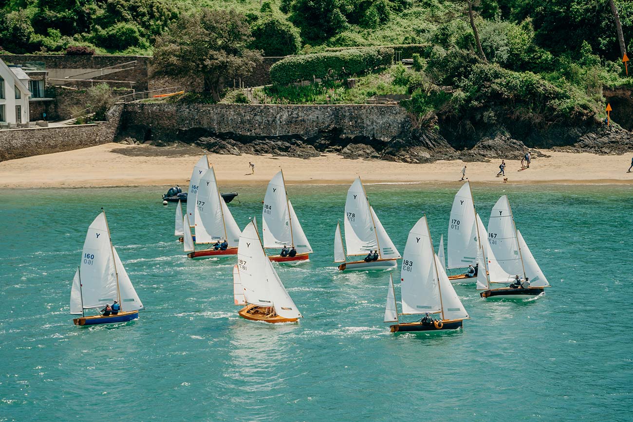 Sailing dinghies on Salcombe Estuary