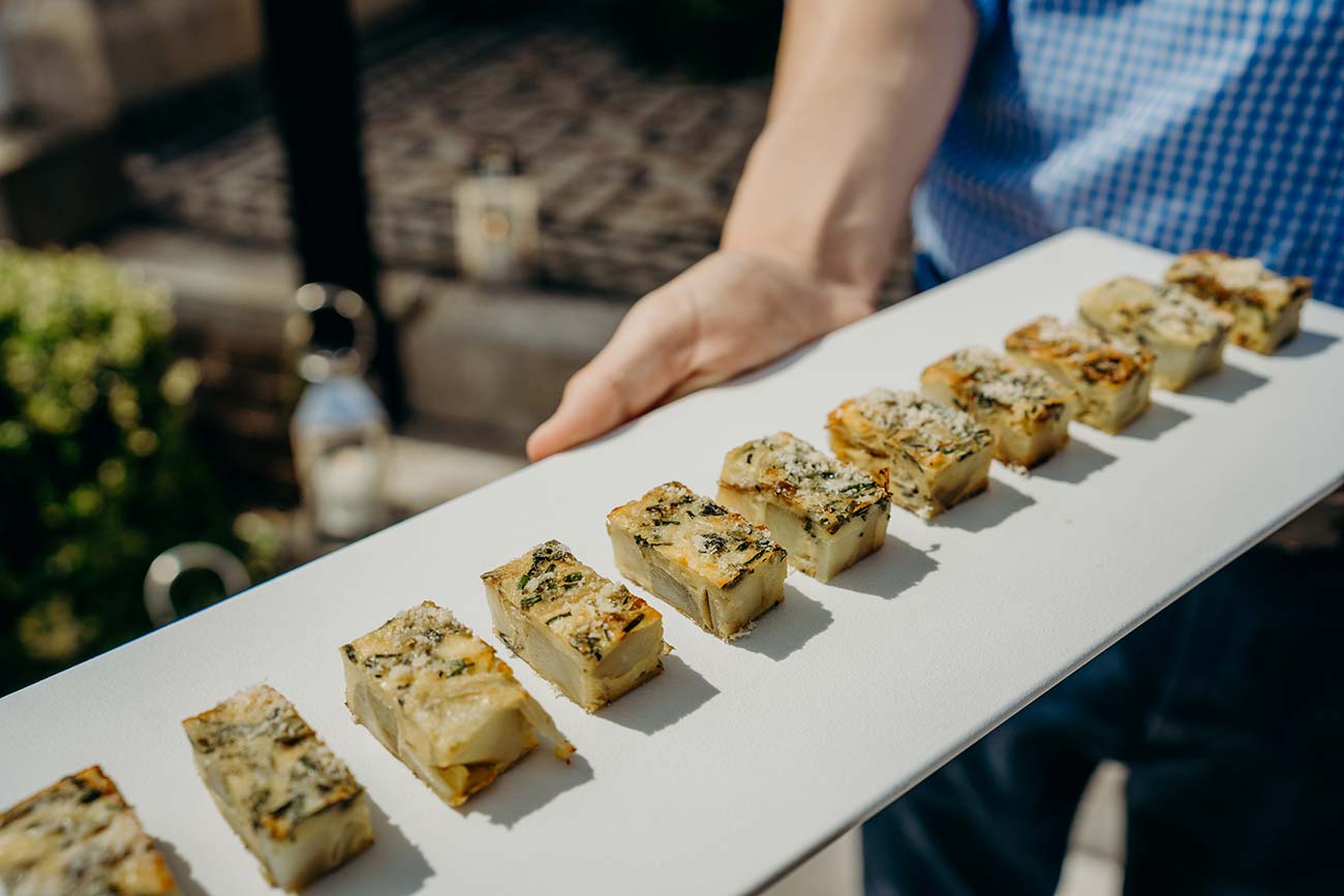 Tray of wedding canapes at Cliff House