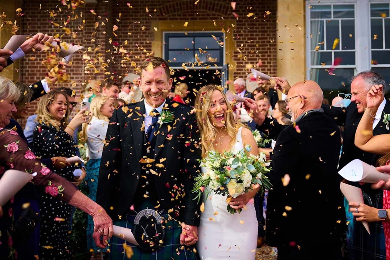 Wedding confetti outside the Cliff House front door